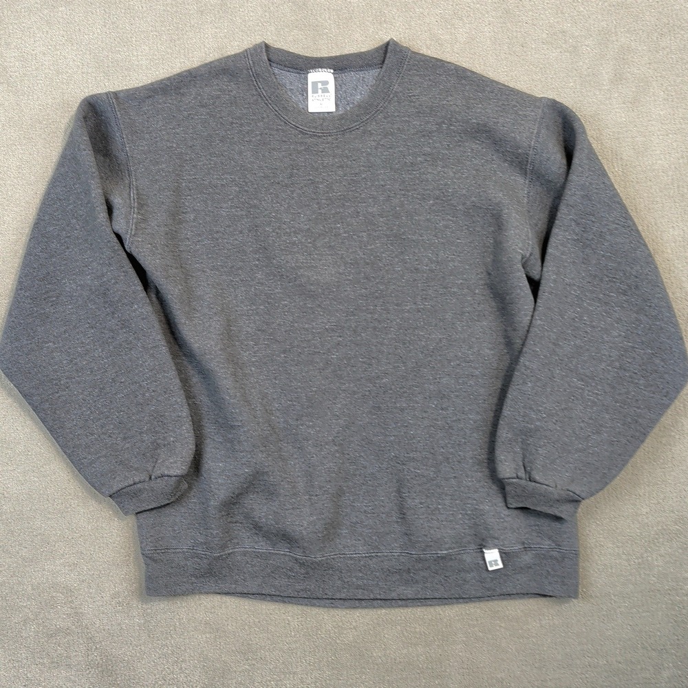 Russell Athletic Sweatshirt Mens Medium Gray Blank Crewneck Vintage 90s USA Made